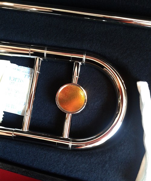 เครื่องดนตรี ทรอมโบน WISDOM เครื่อง ลม ทองเหลือง รุ่น top 710N  Alto trombone-Bb tone สีนิคเกิ้ล 5