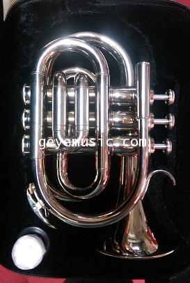 เครื่องดนตรีสากลทรัมเป็ตชนิด พ็อกเก็ตทรัมเป็ต (Pocket Trumpet) เครื่องเป่าลมทองเหลือง พิเศษ 6900 บาท 2