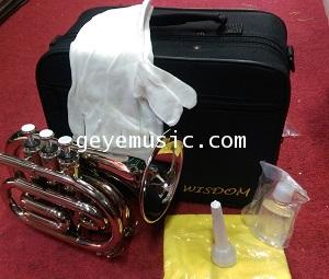 เครื่องดนตรีสากลทรัมเป็ตชนิด พ็อกเก็ตทรัมเป็ต (Pocket Trumpet) เครื่องเป่าลมทองเหลือง พิเศษ 6900 บาท 3