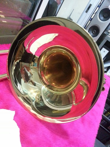 เบส ทรอมโบนWISDOM Bass Trombone-F/Bb tone-Gold lacquer with ABS case-Bore:12.5mm Bell:235mm 4