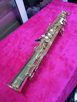 โซปราโน แซคโซโฟน แบบตรง WISDOM รุ่น  2011 Soprano Saxophone-Bb tone-straight, High F, Gold Laquer 2