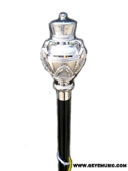 ไม้คฑา Lunar หัวมงกุฏพันเชือกสีแดง 120 ซม. หัวทองและเงิน 2