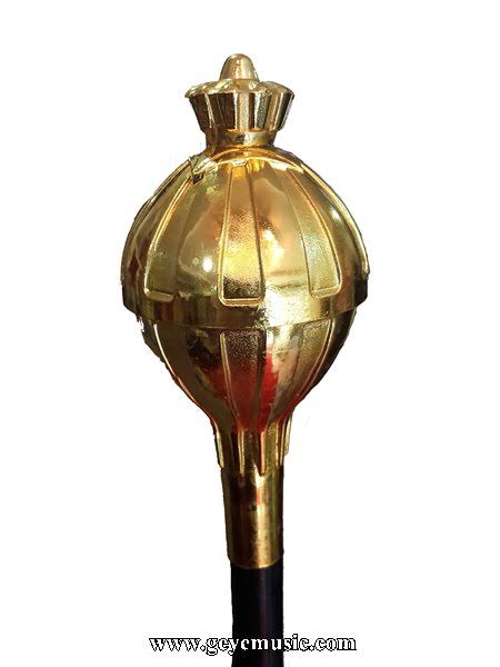 ไม้คฑา Lunar หัวมงกุฏพันเชือกสีชมพู 150 ซม. หัวทองและเงิน 3