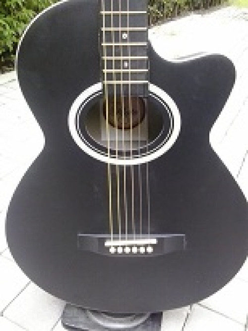 กีต้าร์โปร่งหลังเต่า Plato ทรง Ovation Guitar - black color 38นิ้ว สีดำ ยอดนิยม พันกว่าบาทเท่านั้น 2