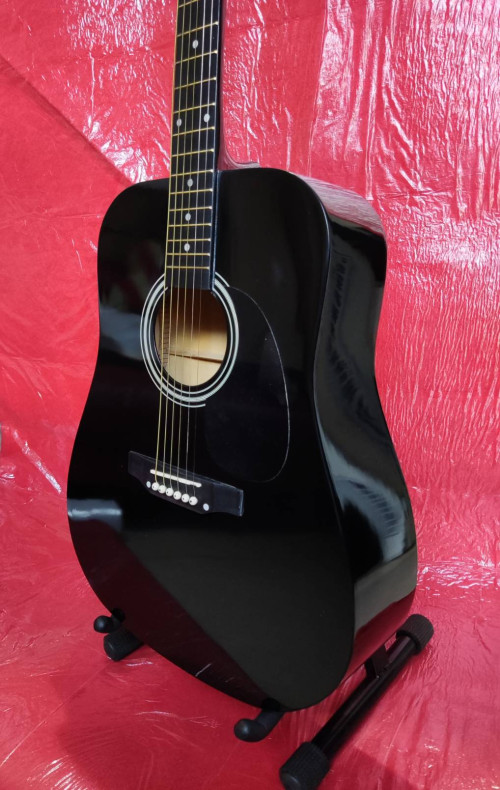 ขายกีต้าร์โปรง กีต้าร์โปร่ง PLATO กีต้าร์(GF229)41 นิ้ว ราคากีต้าร์โปร่งถูกๆ  Acoustic Guitar  สีดำ 2