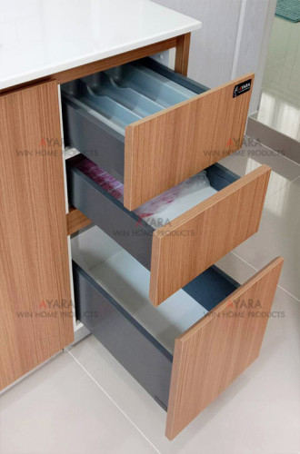 ชุดครัว Built-in โครงซีเมนต์บอร์ด หน้าบาน Melamine สีขาว + ES 5051-15 6