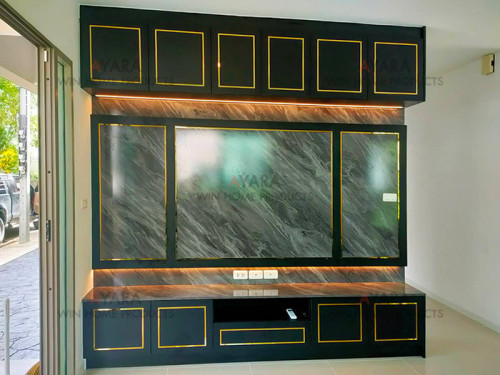 ตู้ TV Built-in โครงปาติเกิล หน้าบาน Melamine สี ES 4003-11