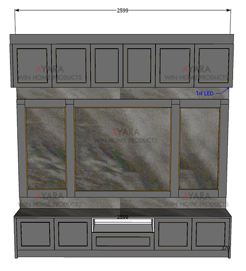 ตู้ TV Built-in โครงปาติเกิล หน้าบาน Melamine สี ES 4003-11 5