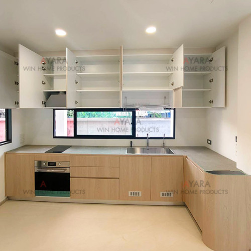 ชุดครัว Built-in โครงซีเมนต์บอร์ด หน้าบาน Melamine สี TNK 3005-17 1