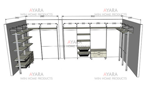 Walk in Closet - U Shape Melamine สีลายหินอ่อน 7