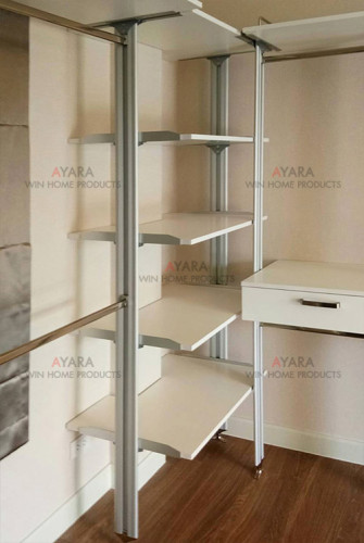 Walk In Closet - L Shape Melamine สีขาวด้าน 1