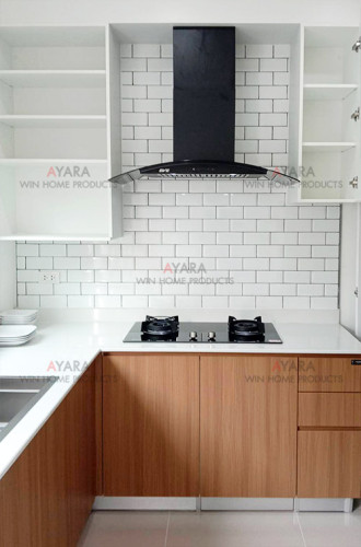 ชุดครัว Built-in โครงซีเมนต์บอร์ด หน้าบาน Melamine สีขาว + ES 5051-15 3