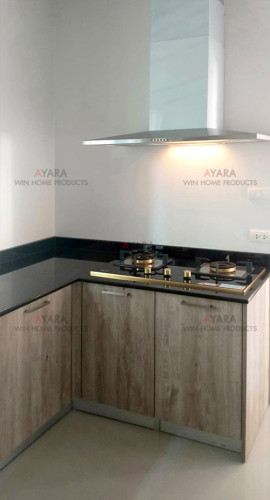 ชุดครัว Built-in ตู้ล่าง โครงซีเมนต์บอร์ด หน้าบาน Melamine สี Pastel 2
