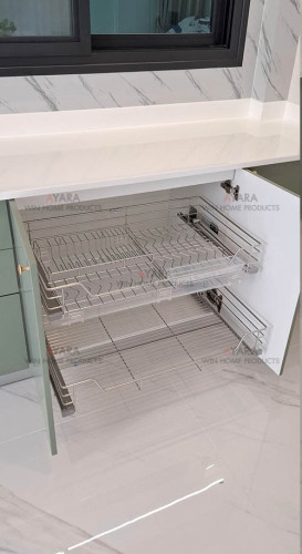 ชุดครัว Built-in ตู้ล่าง โครงซีเมนต์บอร์ด หน้าบาน HMR พ่นสีเขียวด้าน - ม.ศุภาลัย ปาล์มสปริงค์ 8