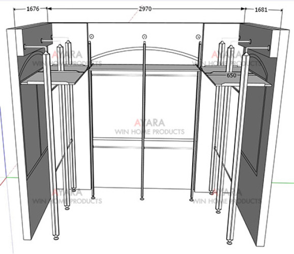 Walk in Closet - U Shape Melamine สีขาวด้าน 3