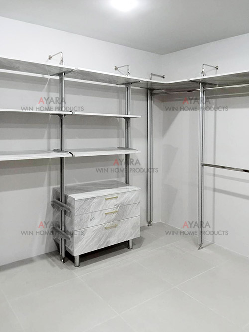 Walk in Closet - U Shape Melamine สีลายหินอ่อน 2