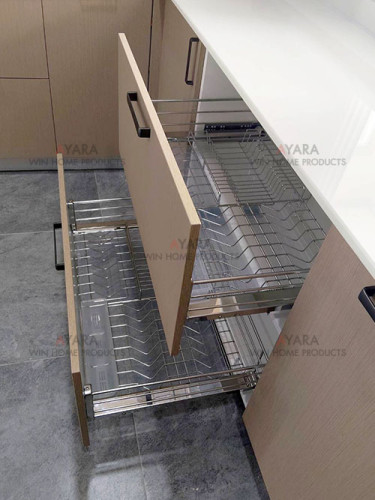 ชุดครัว Built-in โครงซีเมนต์บอร์ด หน้าบาน Laminate สี Noble Oak ลายไม้ 6