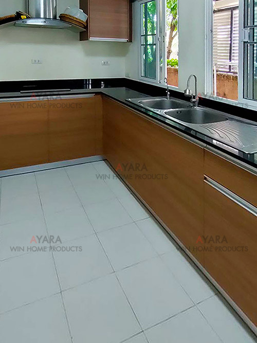 ชุดครัว Built-in โครงซีเมนต์บอร์ด หน้าบาน Melamine สี ES 051-17 1