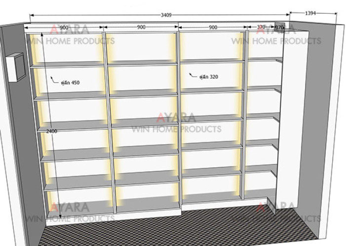 ตู้เก็บของ Built-in โครง HMR กันชื้น 2