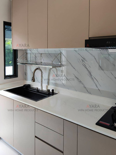 ชุดครัว Built-in โครงซีเมนต์บอร์ด หน้าบาน Melamine สี TNK 4215-11 - ม.อณาสิริ