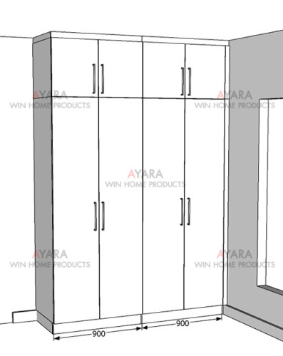 ตู้เสื้อผ้า Built-in โครงตู้และหน้าบานปาติเกิล กันชื้น เคลือบ Melamine สี ES 4007-11 5