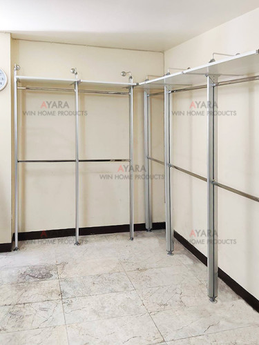 Walk in Closet - L Shape Melamine สีขาวด้าน