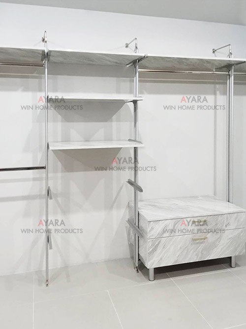 Walk in Closet - U Shape Melamine สีลายหินอ่อน 4