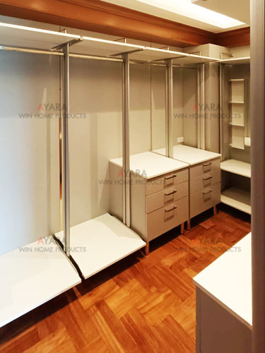 Walk in Closet - U Shape Melamine สีเทาอ่อน 5