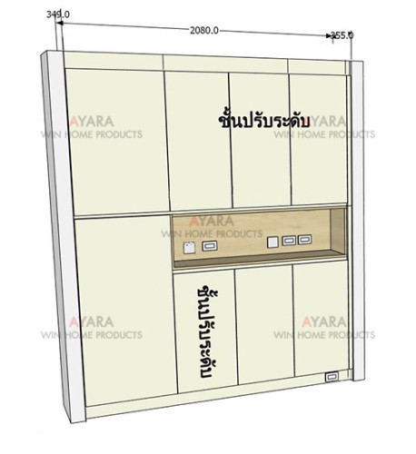 ชุดครัว Built-in โครงซีเมนต์บอร์ด หน้าบาน Melamine สี TNK 3005-17 7