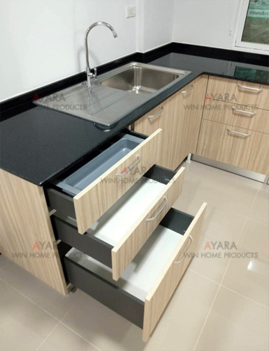 ชุดครัว Built-in โครงซีเมนต์บอร์ด หน้าบาน Melamine สี ES 5050-11 3