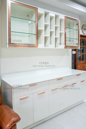 ชุด Pantry Built-in โครงซีเมนต์บอร์ด Melamine สีครีม 2