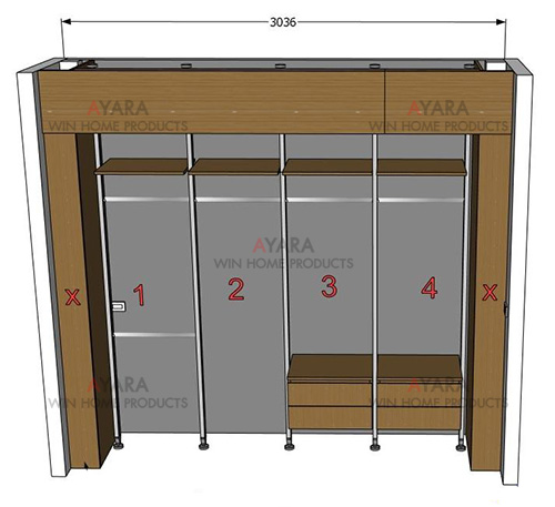 Walk in Closet - I Shape Melamine สี 5051-17 4