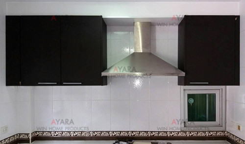 ชุดครัว Built-in ตู้บน โครงพาสวู๊ด หน้าบาน PVC สี Walnut 1