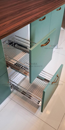 ชุดครัว Built-in โครงซีเมนต์บอร์ด หน้าบาน Hi Gloss สีเขียวด้าน - ม.พฤกษา ซีนเนอรี่ 8