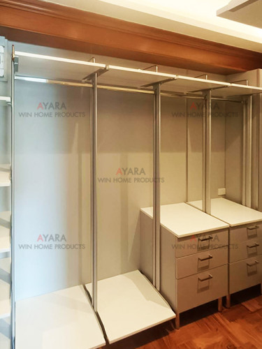 Walk in Closet - U Shape Melamine สีเทาอ่อน 4