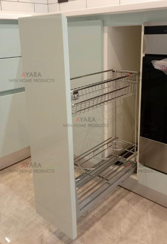 ชุดครัว Built-in โครงซีเมนต์บอร์ด หน้าบาน Hi Gloss สีเขียวมินท์ 6