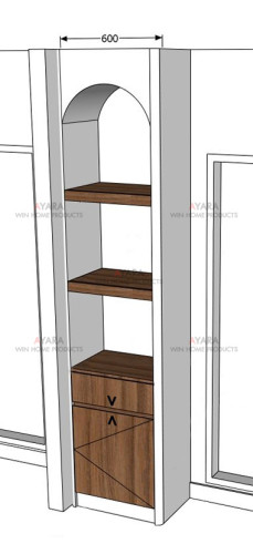 ชุดตู้หิ้งพระ Built-in โครง MR เคลือบ Melamine สี 5074-11 2