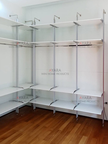 Walk in Closet - L Shape Melamine สีขาว 3