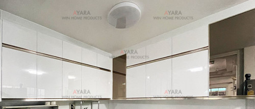 ชุดครัว Built-in โครง HMR หน้าบาน Hi Gloss สีขาวเงา 1