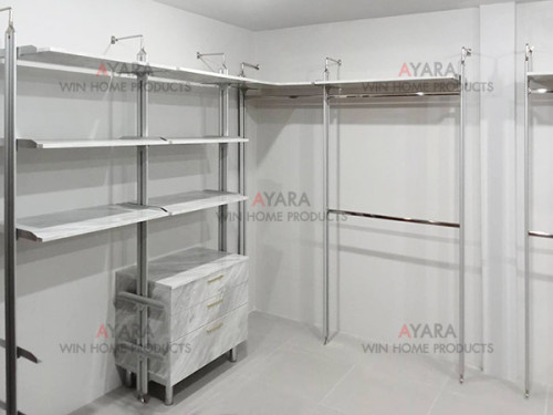 Walk in Closet - U Shape Melamine สีลายหินอ่อน