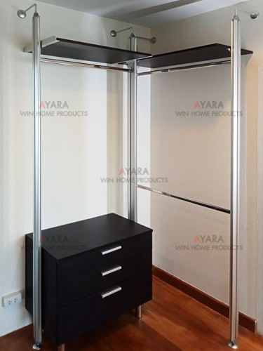 Walk in Closet - L Shape Melamine สีดำ