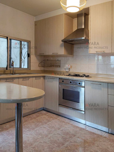 ชุดครัว Built-in โครงซีเมนต์บอร์ด หน้าบาน Melamine สี TNK 5070-17 - ม.ศุภาลัยวิลล์