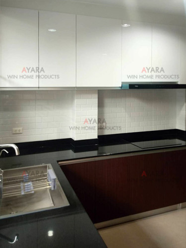 ชุดครัว Built-in โครงซีเมนต์บอร์ด หน้าบาน Melamine สี ES 5022-17 - ม.บ้านกลางกรุง 3