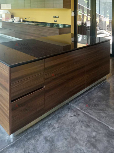 ชุดครัว Built-in โครงซีเมนต์บอร์ด หน้าบาน Melamine สี ES 5021-19 ลายไม้แนวนอน 5