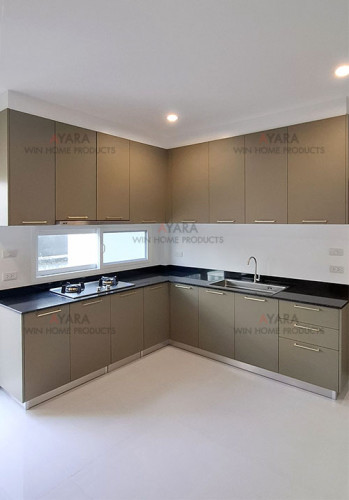 ชุดครัว Built-in โครงซีเมนต์บอร์ด หน้าบาน Melamine สี TNK 4221-11