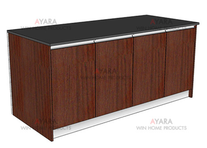 ชุดครัว Built-in โครงซีเมนต์บอร์ด หน้าบาน Melamine สี ES 5022-17 - ม.บ้านกลางกรุง 9