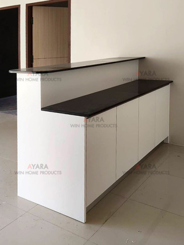 เคาน์เตอร์ Counter โครง HMR เคลือบ Melamine สีขาว