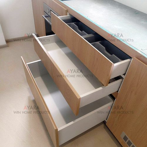ชุดครัว Built-in โครงซีเมนต์บอร์ด หน้าบาน Melamine สี TNK 3005-17 3