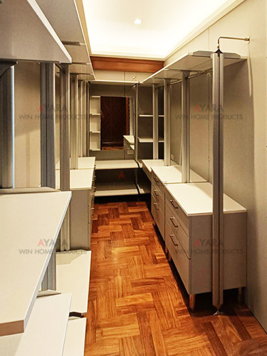 Walk in Closet - U Shape Melamine สีเทาอ่อน 2