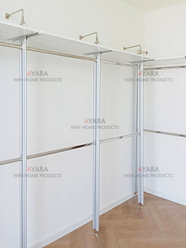 Walk in Closet - L Shape Melamine สีขาวเรียบ 1